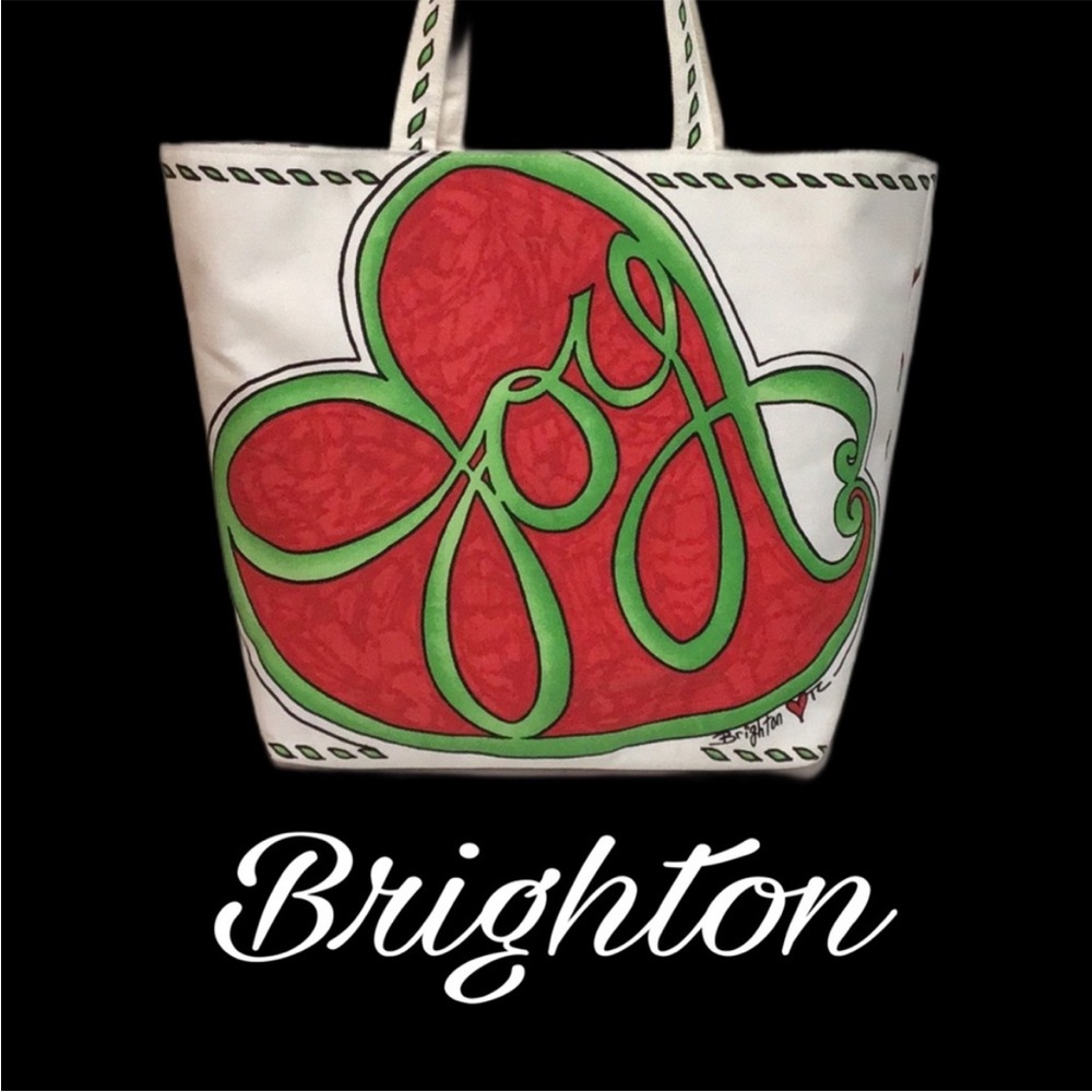Brighton Peace Love and Joy Canvas Tote NWT